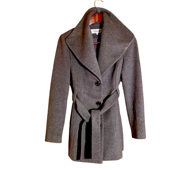Calvin Klein Gray Wool Blend Jacket. P4 - Picture 1 of 4
